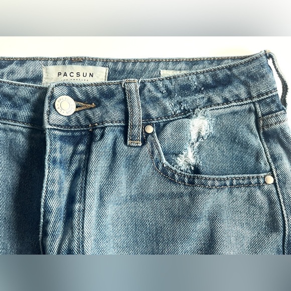 Pacsun Los Angeles Distressed Blue Mom Jeans Size 26 - Picture 8 of 13